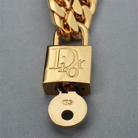 christian dior cadena|Vintage CHRISTIAN DIOR Logo Cadena Padlock Key Pendant .